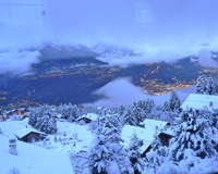 Blick ins Rhone-Tal im Wintersaison